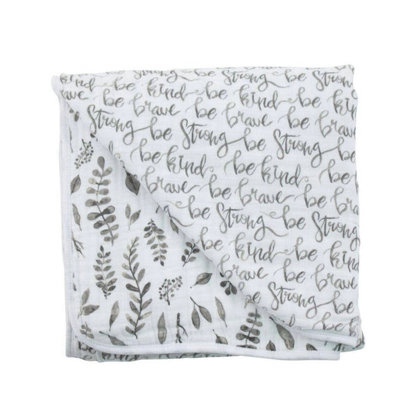 Just Be & Leaves Classic Muslin Snuggle Blanket